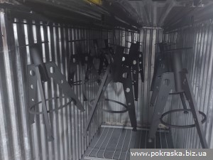 Окрашиваемые изделия в печи полимеризации